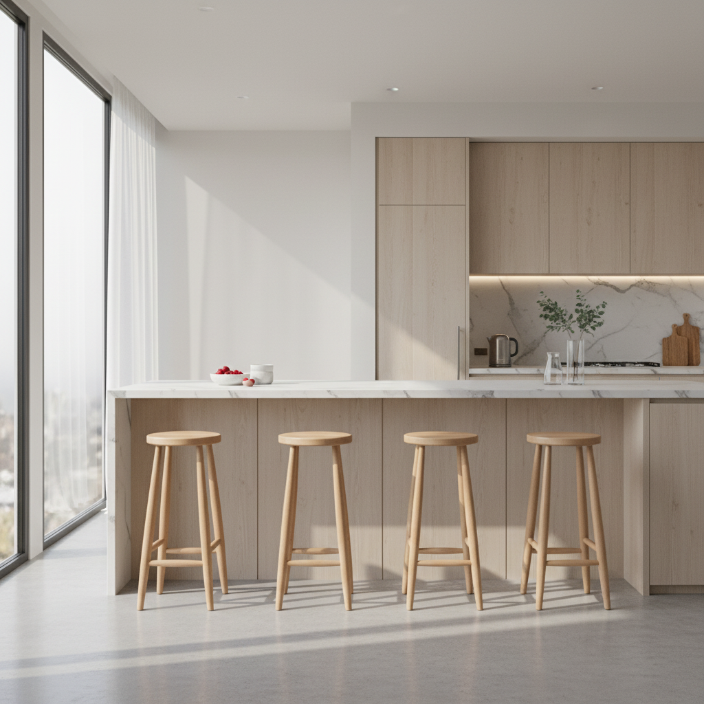 Dört tabureli kahvaltı barı