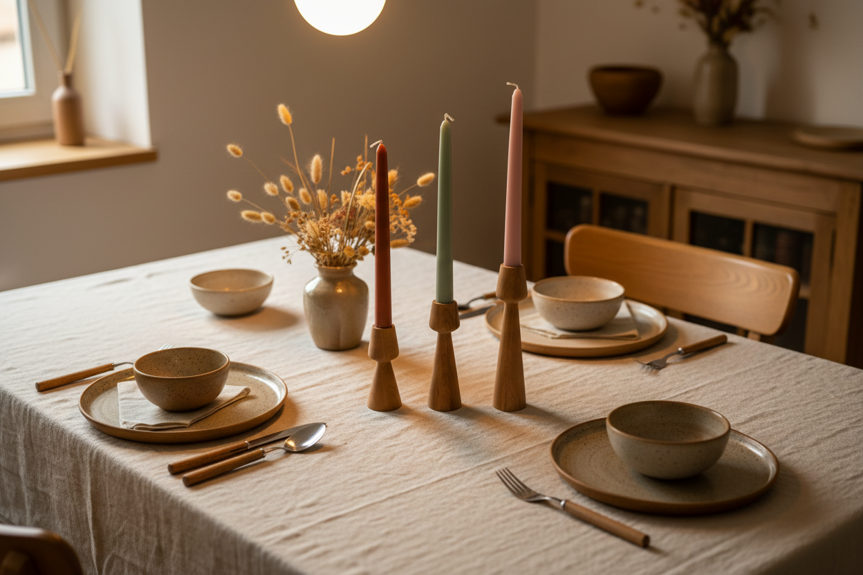 Yemek masası - toprak tonları