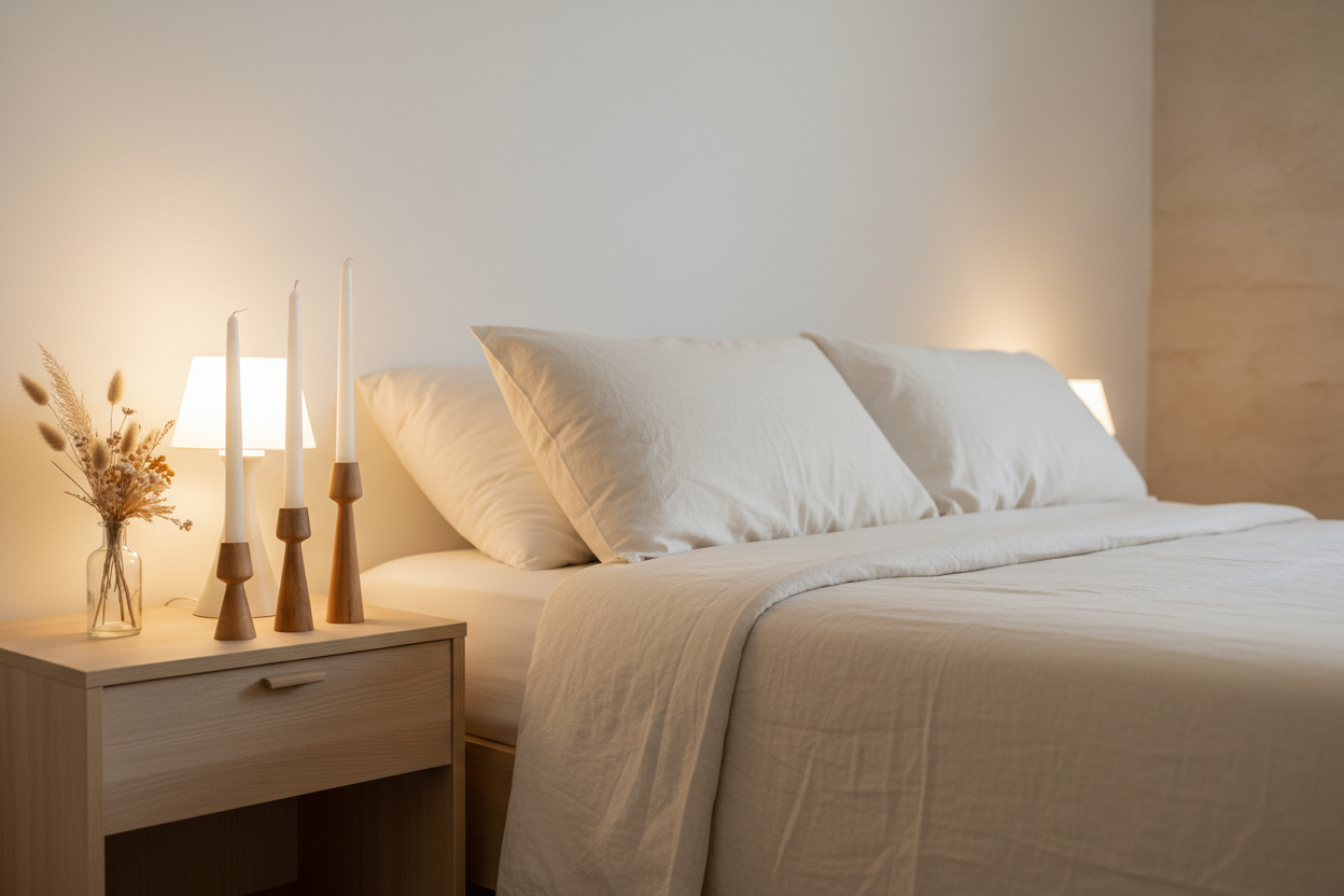 Yatak odası - krem mumlar