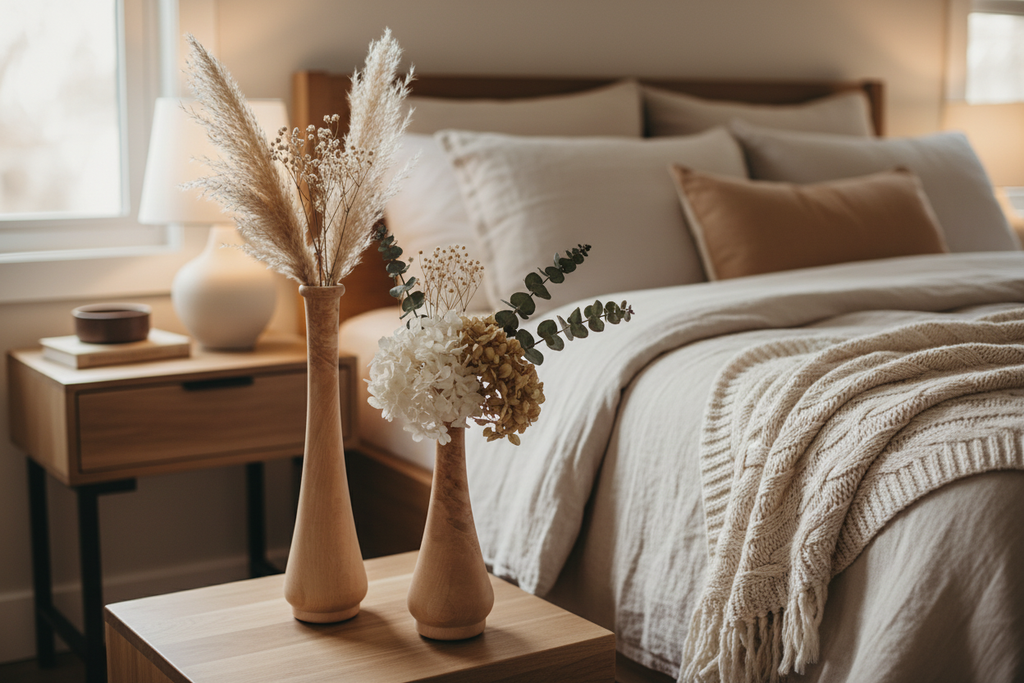 Yatak odasında vazo kullanımı - lifestyle