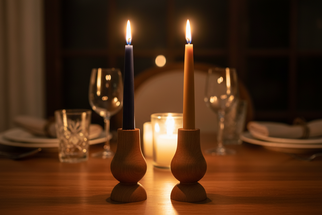 Akşam yemeği ambiyansı - KABUQ şamdan seti