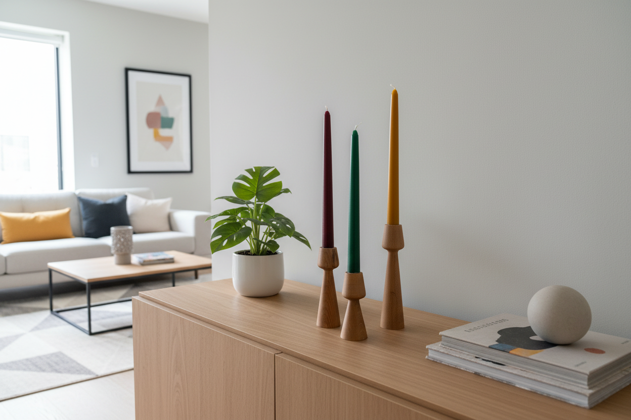 Konsol - renkli mumlar