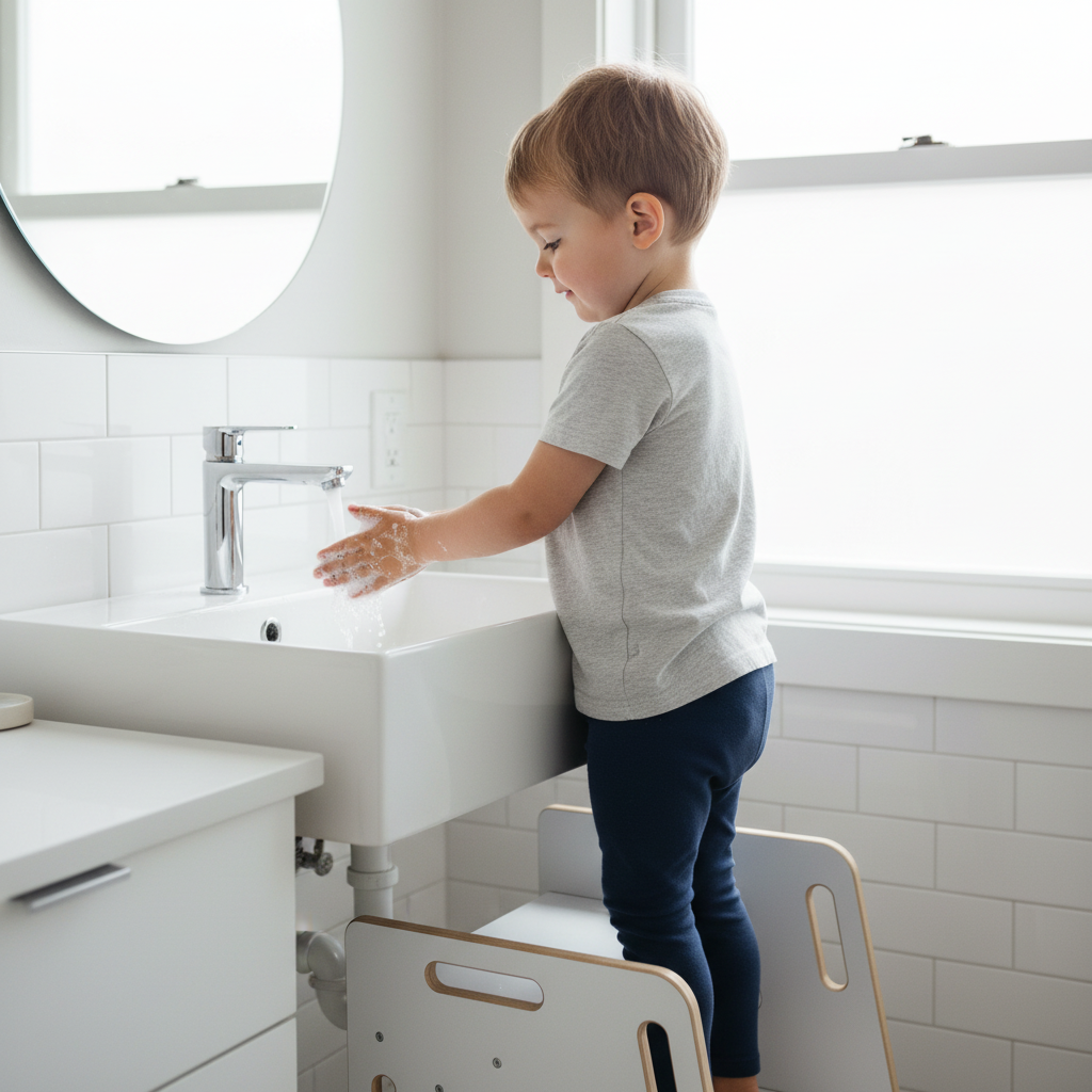 KABUQ Step Beyaz - çocuk banyo kullanımı