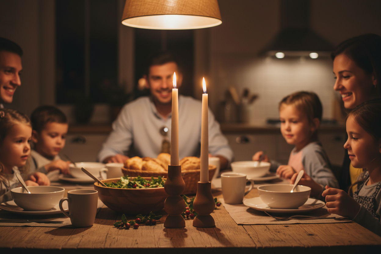 Rustik yemek masası - aile yemeği