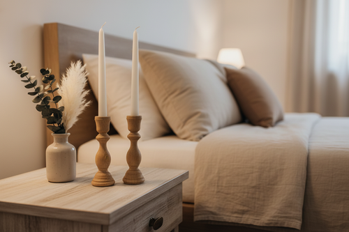 Yatak odası - krem mumlar