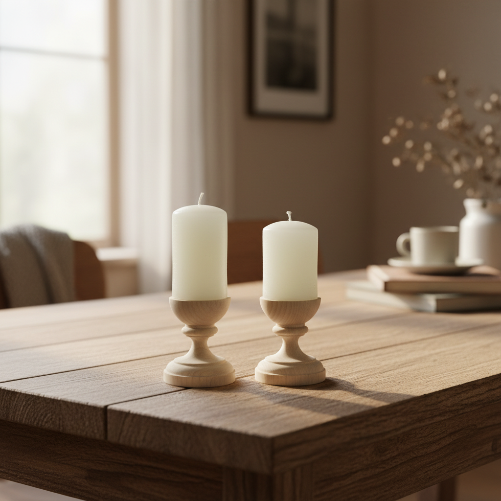 Küçük beyaz mumlu çekim