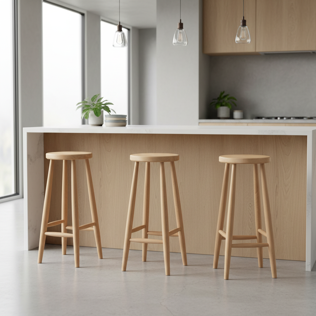 Üç tabureli mutfak