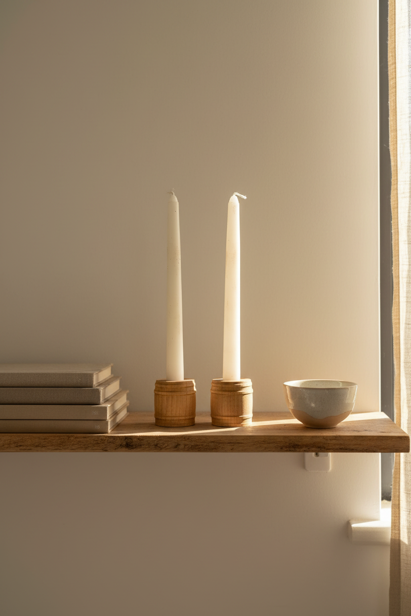 Wooden Shelf Japandi